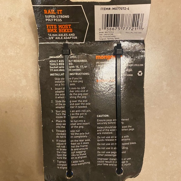 Mongoose Poly BMX pegs in BLUE (BRAND NEW) - Picture 2 of 4